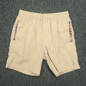Wowie Shorts Mens Small Beige Tan Aztec Trim Lightweight
